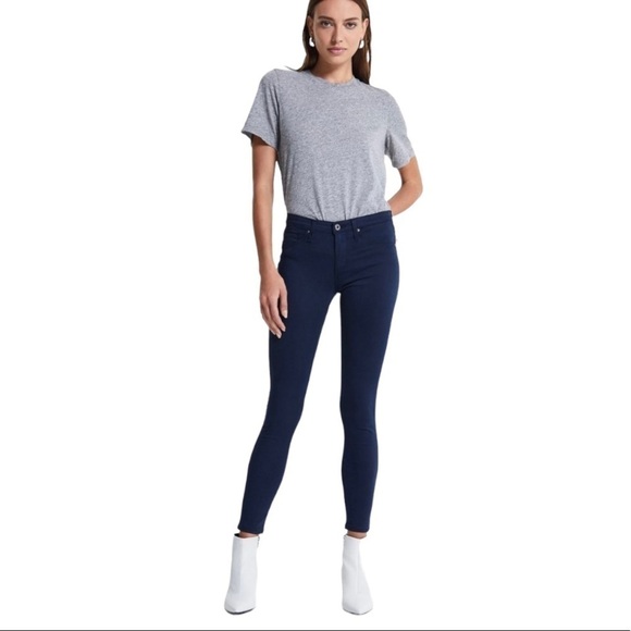 Adriano Goldschmeid Night Blue Feather Corduroy Super Skinny Leggings Pants - Picture 4 of 16